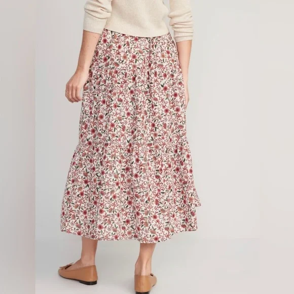 NWT! Floral-Print Tiered Button-Front Maxi Skirt for Women - Size 2X - Picture 2 of 9
